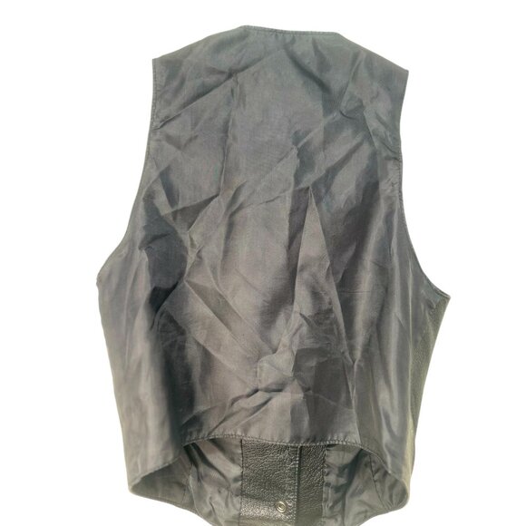Wilson Leather Vest Womens Medium Button down Biker Moto Goth 90s Vintage Retro - Picture 11 of 11